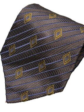 Principe Tie 100% Silk Made in Italy Woven Diamond Pattern Striped 3.75"